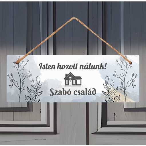 Üdvözlő tábla ajtóra - családnévvel